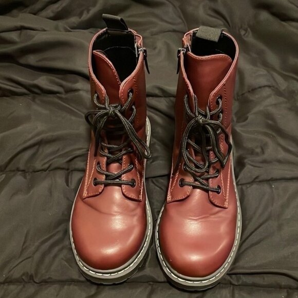 Torrid Burgundy Combat Boots - Picture 2 of 5